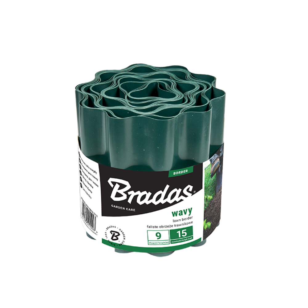 Delimitator de gazon Bradas verde 20 cm x 9 m