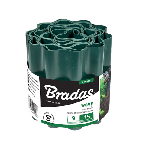 Delimitator de gazon Bradas verde 20 cm x 9 m