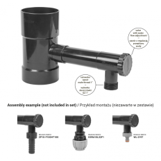 Colector apa pluviala set 90mm grafit